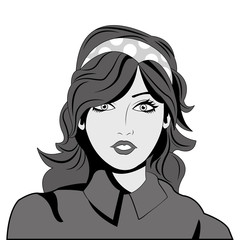 Woman comic face icon vector illustration graphic design