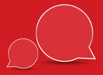 Bubbles speech transparent style design on red background |  Modern decoration creative concept