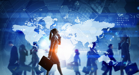 Business on the move . Mixed media