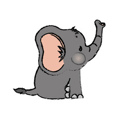 Baby elephant cartoon icon vector illustration graphic design