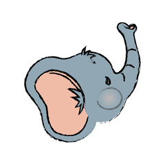 Baby elephant cartoon icon vector illustration graphic design
