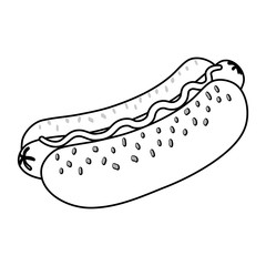 Hot dog fast food icon vector illustration graphic design