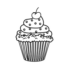 Delicious cupcake dessert icon vector illustration graphic design