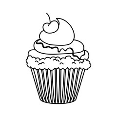 Delicious cupcake dessert icon vector illustration graphic design
