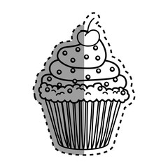 Delicious cupcake dessert icon vector illustration graphic design