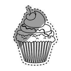 Delicious cupcake dessert icon vector illustration graphic design
