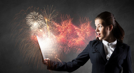 Businesswoman with tablet pc