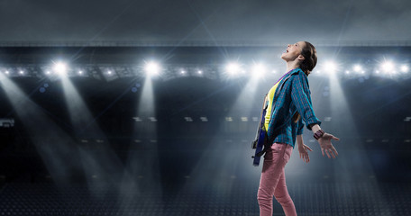 Rock musician at concert