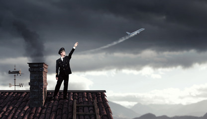 Handsome pilot on top © Sergey Nivens