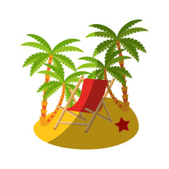 Palm tree icon. Nature plant and summer season theme. Isolated design. Vector illustration
