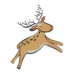 Reindeer xmas cartoon icon vector illustration graphic design