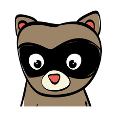 cute raccoon cartoon icon vector illustration graphic design