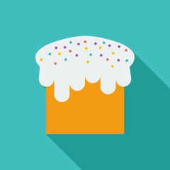 Easter cake icon. Flat vector related icon with long shadow for web and mobile applications. It can be used as - logo, pictogram, icon, infographic element. Vector Illustration.