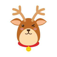 Reindeer xmas cartoon icon vector illustration graphic design