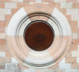 Stone and Marble circle on historic building in Italy