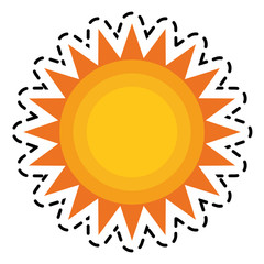Sun icon. Abstract summer nature tropical and season theme. Isolated design. Vector illustration