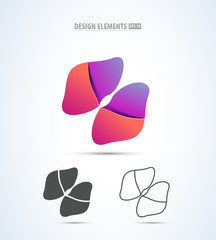 Vector abstract luxury butterfly logo design elements. Application icon. Fashion style symbol