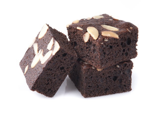 Chocolate Brownie isolated on white