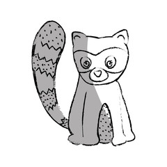 Obraz premium cute raccoon cartoon icon vector illustration graphic design