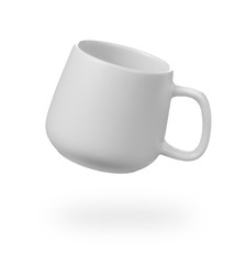 empty white cup isolated on white background
