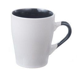 empty white cup isolated on white background