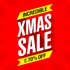 Naklejka na ściany i meble Xmas Sale banner, incredible Christmas offer