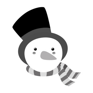snowman xmas cartoon icon vector illustration graphic design