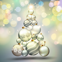 Christmas tree from baubles.