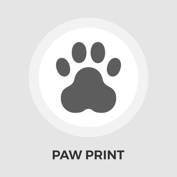 Paw icon vector. Flat icon isolated on the white background. Editable EPS file. Vector illustration.