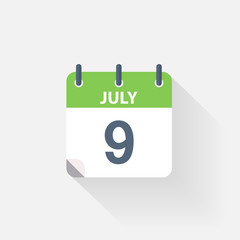 9 july calendar icon