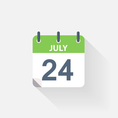 24 july calendar icon