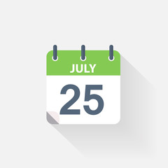 25 july calendar icon