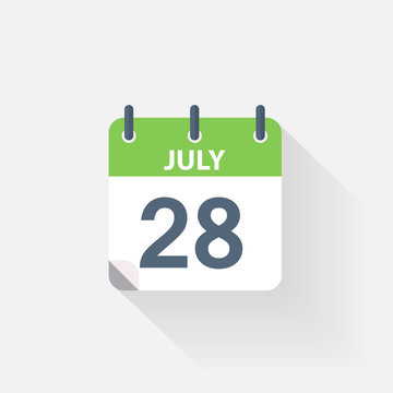 28 July Calendar Icon