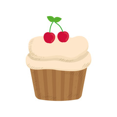Delicious cupcake dessert icon vector illustration graphic design