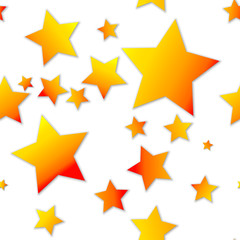 Simple seamless pattern - orange stars on white background
