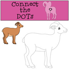 Educational game: Connect the dots. Little cute lady urial.