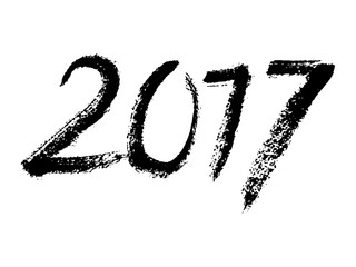 Vector Brush Calligraphy 2017 Sign Isolated