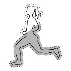 woman running fitness icon vector illustration graphic design