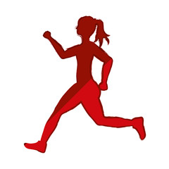 Fototapeta na wymiar woman running fitness icon vector illustration graphic design