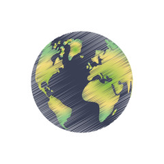 Earth world planet icon vector illustration graphic design