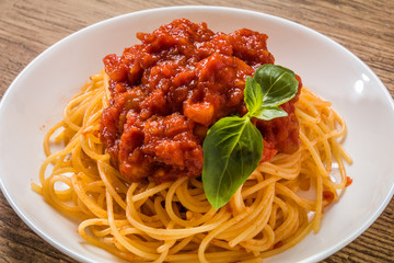 イタリアンパスタ　 アマトリチャーナ　 Spaghetti All'Amatriciana
