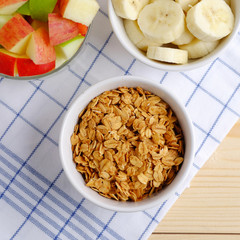 Muesli granola and fruit.