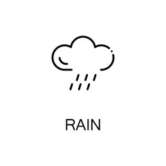 Rain flat icon or logo for web design.