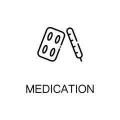 Medication flat icon or logo for web design.