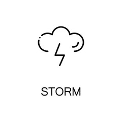 Storm flat icon or logo for web design.