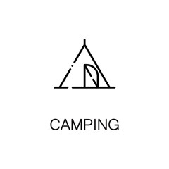 Camping flat icon or logo for web design.