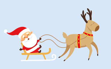 Santa Claus on sleigh