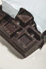 Chocolate block. Dark chocolate.