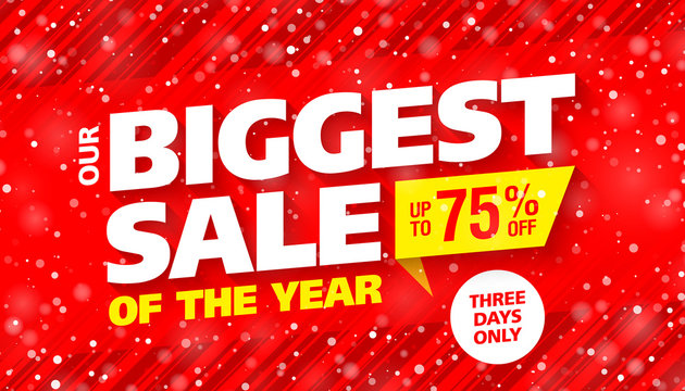 Biggest sale of the year banner