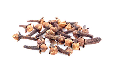 dry cloves on white background